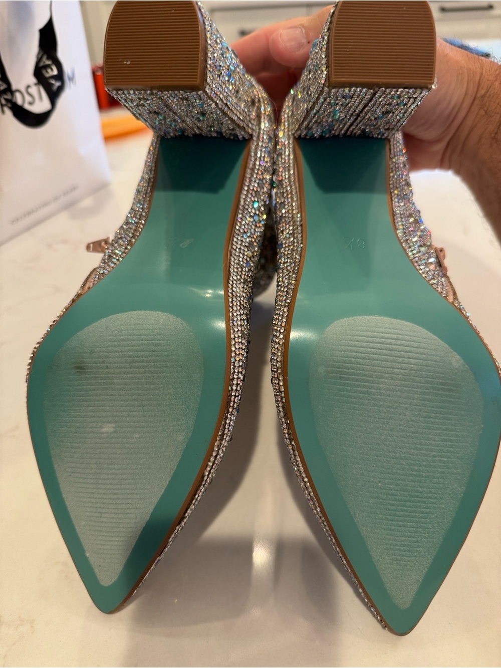 Betsey Johnson Kayla Crystal-Embellished Rhinestone Women's Ankle Boots Size 8.5 - Picture 8 of 11